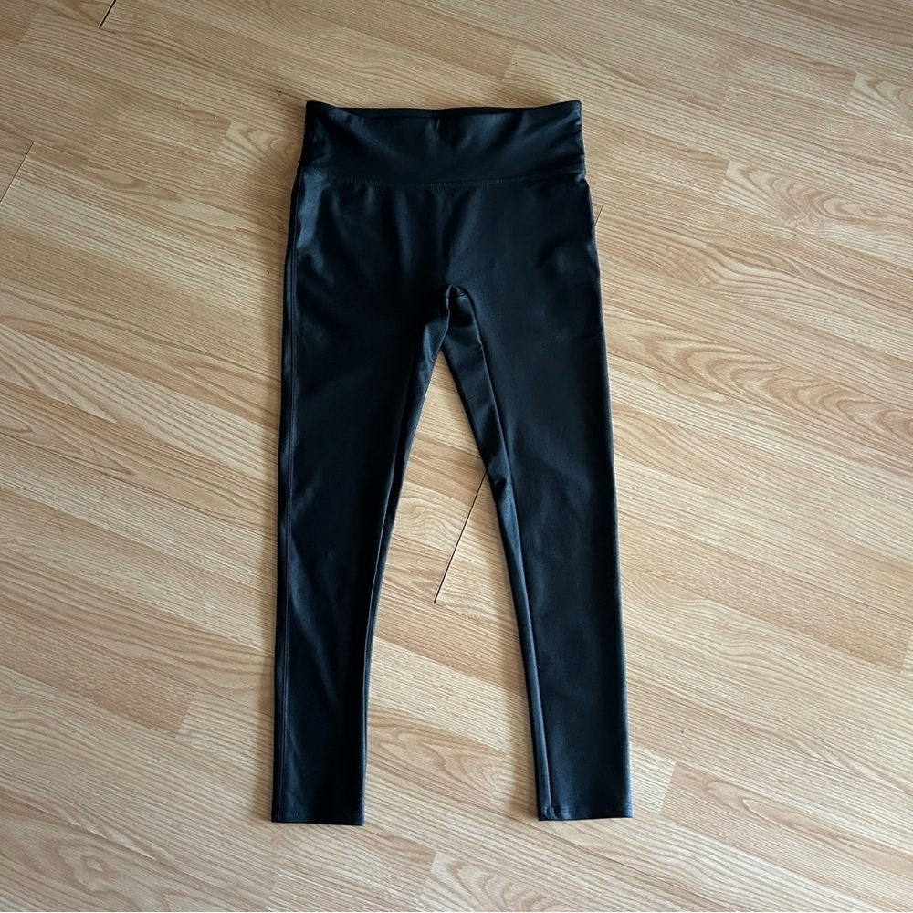 Soft Surroundings Black Shine Leggings Small